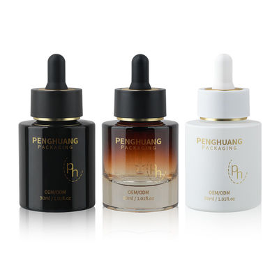 Round Glass Dropper Bottle with Customized Logo According To Customer Requirements