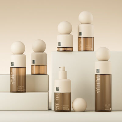 Bouteille de lotion en plastique ambre YHT177 Récipient de lotion hydratante Résistant aux fuites Emballage durable adapté aux cosmétiques