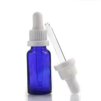 fabricants en verre bleus de bouteille de compte-gouttes d'huile essentielle du conteneur 20ml cosmétique