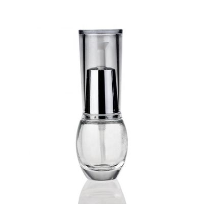 Bouteille de empaquetage F093 de jet de brume de bouteille en verre de lotion cosmétique argentée écologique