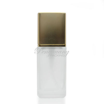 Bouteille en verre de fondation glacée 30 ml Bouteille de fondation de liquide cosmétique avec pompe à or