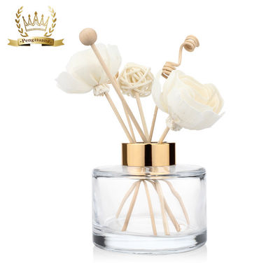 Rond décoratif de bouteille en verre du diffuseur 200ml clair avec le chapeau