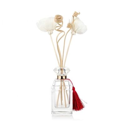 Bouteille décorative à la maison en verre de diffuseur d'OEM 80ml vide avec Crystal Cap
