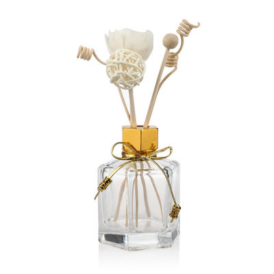 Forme claire vide d'hexagone de bouteille en verre de diffuseur du couvercle à visser 125ml