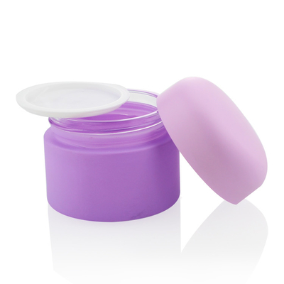 Pots cosmétiques de Matte Purple Cosmetic Cream Glass de crème corporelle de l'emballage 15/20/30/50/100g