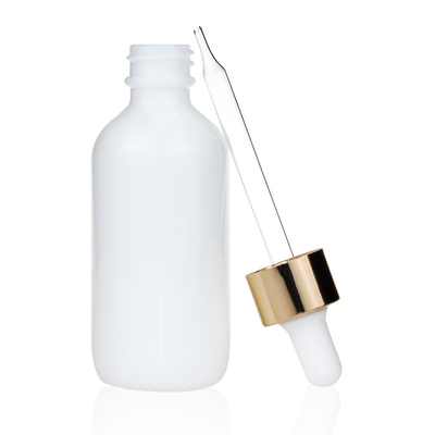 Emballage cosmétique de bouteille en verre de Boston opale blanche vide de 60 ml