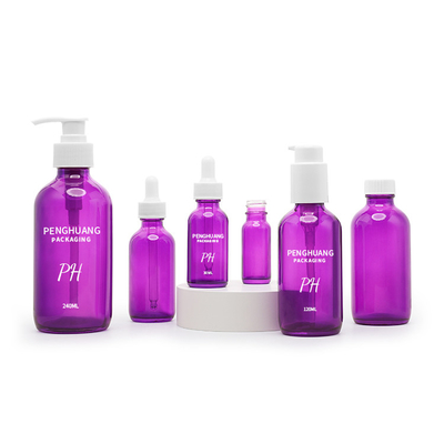 bouteille en verre d'huile essentielle de pulvérisateur de 30ml Amber Boston Bottle White Pump