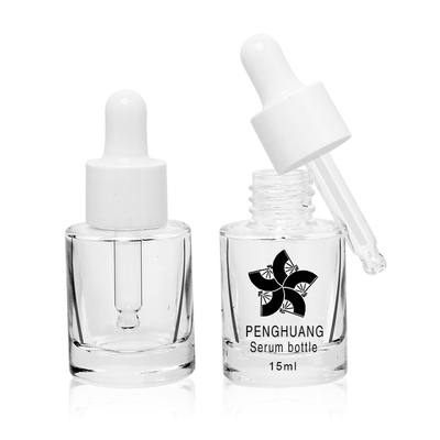 Le mini verre rechargeable fait sur commande du sérum 15ml met la bouteille en bouteille de compte-gouttes d'huile essentielle
