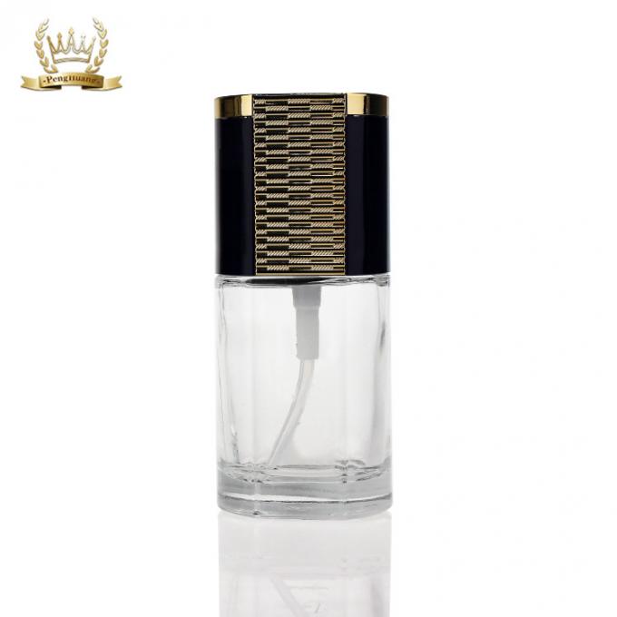 Bouteille cosmétique transparente argentée de base de la bouteille 30ml de lotion d'or unique