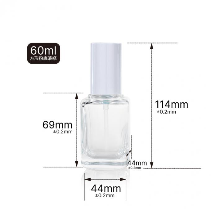 Bouteille claire liquide de base de mode de place d'huile de la bouteille en verre 60ml de pompe cosmétique unique de lotion