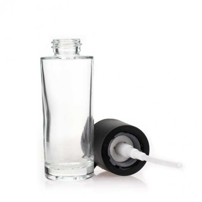 Bouteille en verre cosmétique de la pompe 30ml de base de bouteille de bouteille liquide cosmétique spéciale faite sur commande en gros de lotion avec la pompe