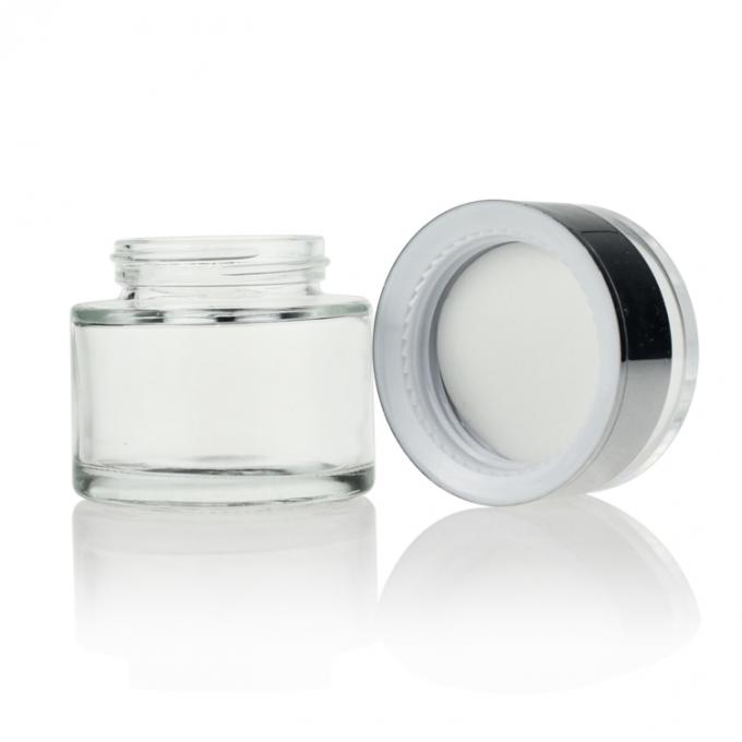 Pot 50ml cosmétique en verre de conteneur cosmétique crème clair en gros de prix usine