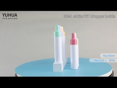 Bouteille d'huile cosmétique adaptée aux besoins du client de cheveux de bouteille de compte-gouttes en plastique du logo 30ml