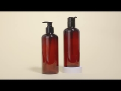 Bouteille de pompe de shampooing en plastique ambre Bouteille ronde de pompe pour soins de la peau