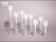 Bouteilles en plastique rondes personnalisables pour démaquillant et tonifiant de maquillage