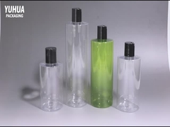 250/300/400/500 ml Bouteilles de lotion en plastique clair Bouteille de shampooing à épaule plate en plastique