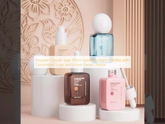 Bouteilles de fondation liquide de type 30 ml avec logo personnalisé et boucle de pompe à lotion