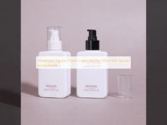 Bouteille de lotion en plastique carrée en gros 150 ml, flacon pompe pour sérum capillaire